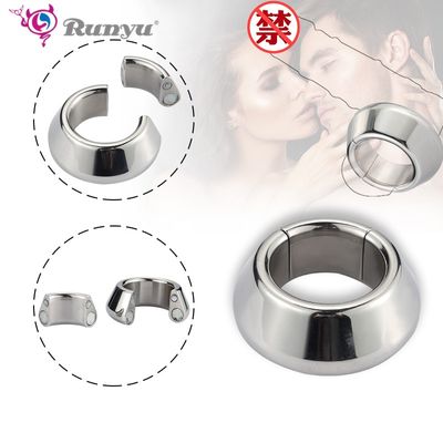 Stainless Steel Ball Stretcher Magnetic Lock Metal Penis Pendant Cock Lock Ring Adult Testicle Chastity Sex Toys For Men