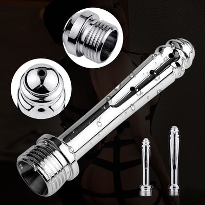 Stainless Steel Enema Cleaning Bidet Faucets Brushed Anal&Vaginal Shower With 2 Heads Metal Anal Cleaner Butt Plugs Tap Sex Toys