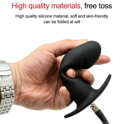 Go Out Inflated Anal Plug Separate Pump Needs Male Prostate Massager