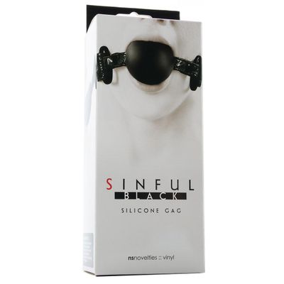 Sinful Silicone Ball Gag with Patterned Vinyl Strap