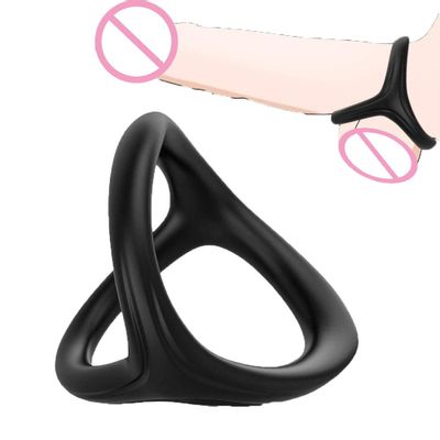 2020 New 3 in 1 Silicone Penis Ring Ultra Soft Cock Ring for Erection Enhancing Sex Toys For Men Delay Ejaculation Scrotum Lock