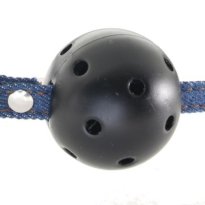 Ouch! Breathable Ball Gag with Denim Straps