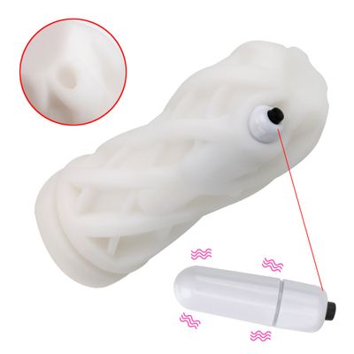IKOKY Male Masturbator Cup With Bullet Vibrator Vacuum Sex Cup Soft Pussy Aircraft Cup Vagina Endurance Exercise Sex toy for Men