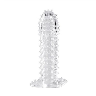 Reusable condom lube Textured Extender Sleeve screw thread Penis cover Cock Ring dildo sheath Condoms coque Sex Toys for Men