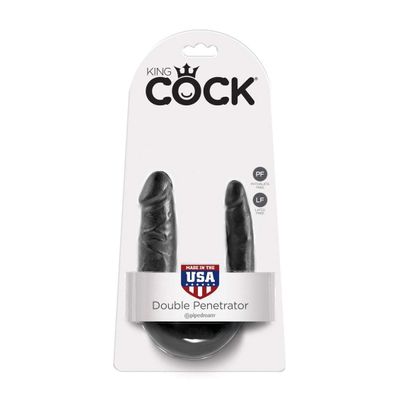 Pipedream - King Cock Double Trouble Dildo Small (Black)