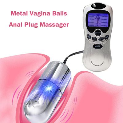 Electric Vaginal Plug Jump Eggs Clit Stimulator Dildo Vibrator Electro Shock Pulse Anal Butt Plug Masturbator Sex Toys For Woman