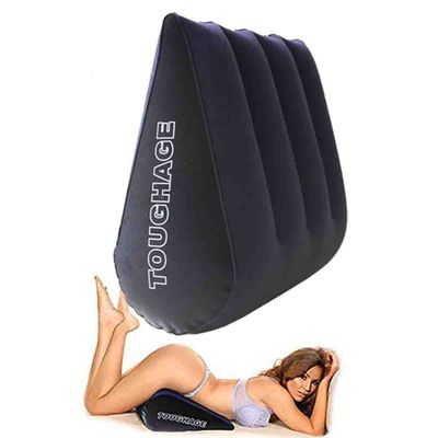 TOUGHAGE PVC Flocking Triangle Aid Pillow Inflatable Sex Furniture For Couples Magic Position Back Cushion Bolster Air Mattress