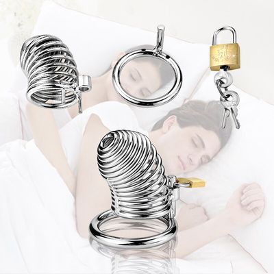 New Cockcage 40/45/50mm Lockable Penis Lock Stainless Steel Cock Cage Penis Metal Ring Chastity Device Tool Sex Toys for Men
