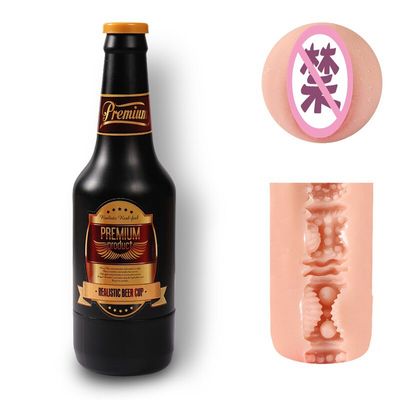 Portablebeerbottle masturbation cup simulation vaginalsextoy male vibrator penis sex toy waterproof massager  Manual and electri
