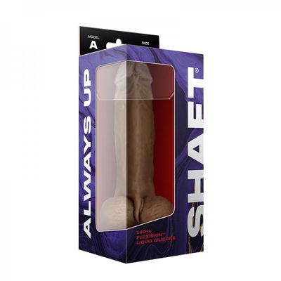 Shaft Model A Liquid Silicone Dong With Balls 9.5 In. Oak