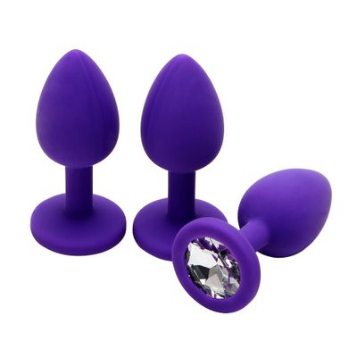 IKOKY Prostate Massager Anal Plug Sex Toys for Men Women Silicone Butt Plug for Beginner Colorful Crystal Jewelry Erotic Toys