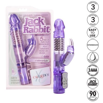 California Exotics - Jack Rabbit Waterproof 5 Rows Jack Rabbit Vibrator (Purple)