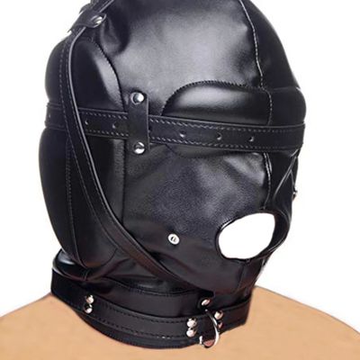 SM Leather Padded Hood Blindfold,Head Harness Mask, BDSM Bondage ,Bdsm Set ,Sex Toys For CouplesAccessories