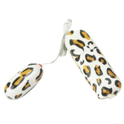Candiway Fashion White Leopard Wired Controller Clitoris G-Spot Stimulation Vibrating Jumping Egg Sex Toys For Women 1PC