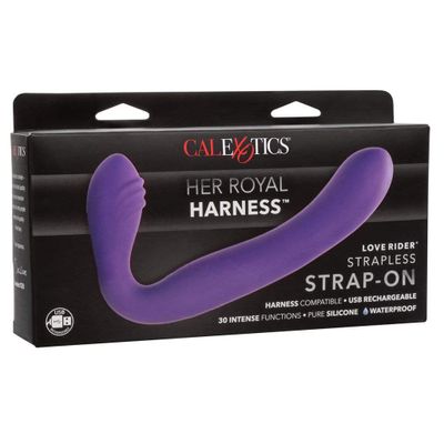 California Exotics - Her Royal Harness Rechargeable Love Rider Strapless Strap On (Purple)