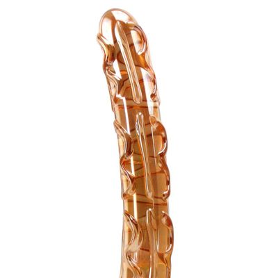 Orange Tickler Glass Dildo