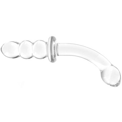 gläs 8 Inch Ribbed G-Spot Glass Dildo