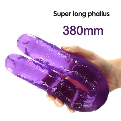 Double head Dildo Long Jelly Realistic Dildo Double Ended Dildo Flexible Big Penis for Women Masturbator Sex Toys for Lesbian