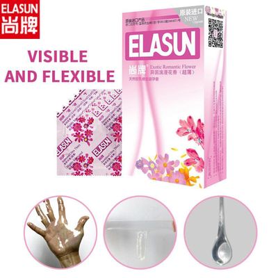 ELASUN Jasmine Flavor Condoms ,Ultra Thin Condoms Pleasure for her Natural Latex Rubber Condoms For men