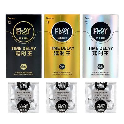 IKOKY Time Delay Large Lubrication 12 Pieces/Pack Sex Toys for Men Natural Latex Penis Cock Sleeve Ultra Thin Condoms