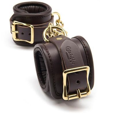 Coco de Mer - Leather Wrist Cuffs S/M (Brown)