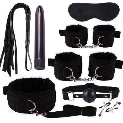 8pcs Sex Toys for Couples Exotic Accessories Adjustable Nylon BDSM Sex Bondage Set Erotic Accessories Handcuffs Whip Rope Games