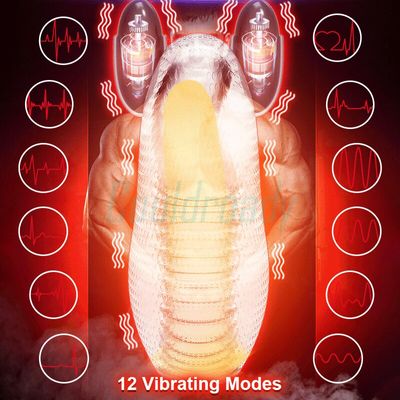 Glans Training 12 Penis Vibrations Multi-Speed Bullet Masturbator with 2 Love Eggs Vacuum Negative Pressure Vibration Massage