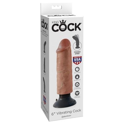 Pipedream - King Cock Vibrating Cock 6" (Brown)