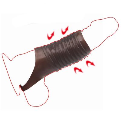 Silicone Penis Enlargement Condoms Penis Extension Sleeves for Men Adult Intimate Goods Reusable Extende Sleeve Dildo Cock Rings