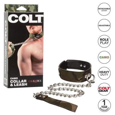 California Exotics - Colt Camo Collar and Leash (Green)