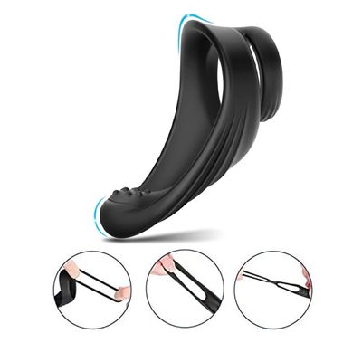 Silicone Dual Penis Ring Longer Harder Stronger Erection Enhancing and Orgasm Sex Toys for Men Cock Ring Delay Ejaculation