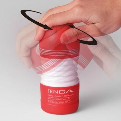 Tenga - New Rolling Head Cup Masturbator (Red)