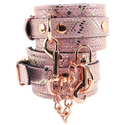 Locking Leather Wrist Restraint Cuffs