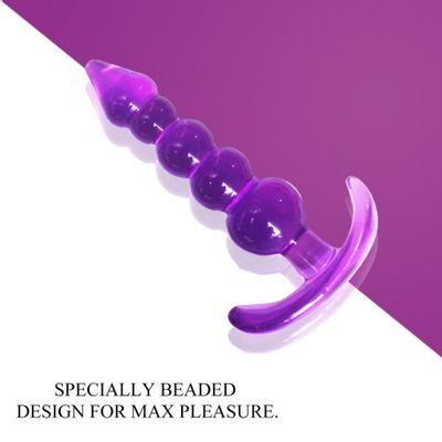 Soft TPE 5 Beads Anal Butt Plug Suction Cup Prostate Massager Ball No Vibrator Masturbator Anal Dilator Sex Toys for Women Men