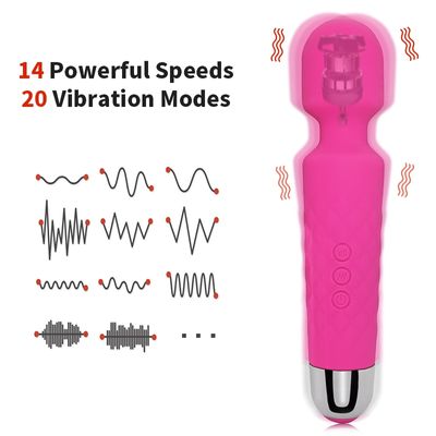 Powerful Dildos Wand Vibrator for Women Clitoris G Spot Stimulator USB Charge 20 Vibration Modes Massager Sex Toys for Adults