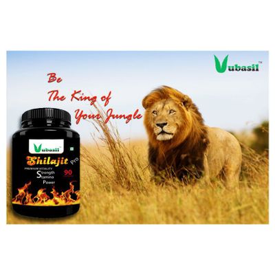 Vubasil Shilajit PRO Organic Herbal & Veg (90 Capsules) Shilajeet Gold Extract with Ashwagandha Safed Musli Extracts for Sex Horse Power Strength Stamina Energy Rejuvenation Immunity Sexual Power Vitalizer For Men & Women 100% Natural Pure Safe Ayurvedic