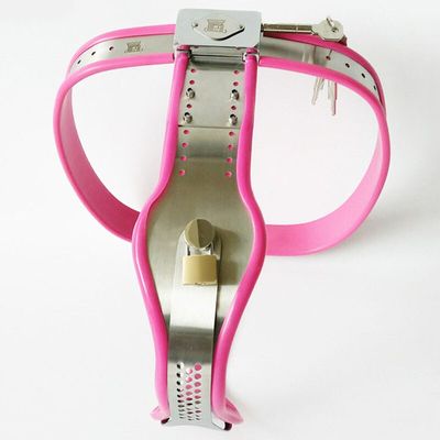 304 Stainless Steel Female Chastity Belt Lock Device Fetish Bondage Silicone Pants Sex Toys For Women Adult Products Sex Shop