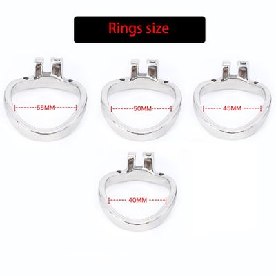 304 Stainless Steel 4 Size Cock Rings BDSM 18+ Chastity Cage Belt Device Metal Anti Escape Male Penis Cage Ring Sex Toys For Men