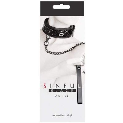 NS Novelties - Sinful Collar with Leash (Black)