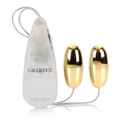 California Exotics - Pocket Exotics Wired Remote Vibrating Double Gold Bullets (Gold)