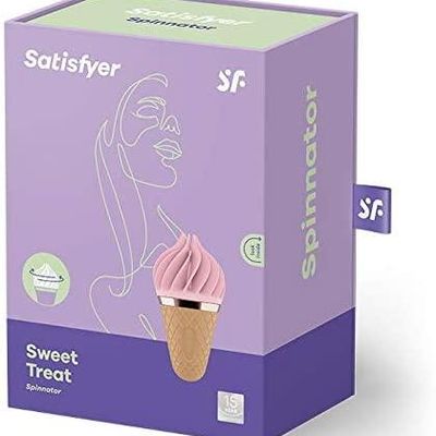 Satisfyer - Sweet Treat Spinnators Lay On Discreet Clit Massager (Pink/Brown)
