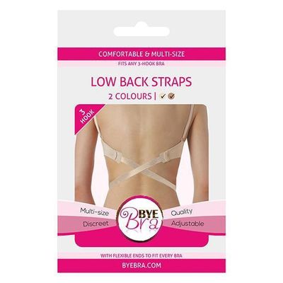 Bye Bra - Flexible Low Back Straps for 3-Hook Bra (Nude)