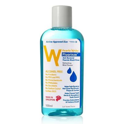 Pearlie White - Fluorinze Alcohol Free Antibacterial Fluoride Mouth Rinse 100ml (Blue)