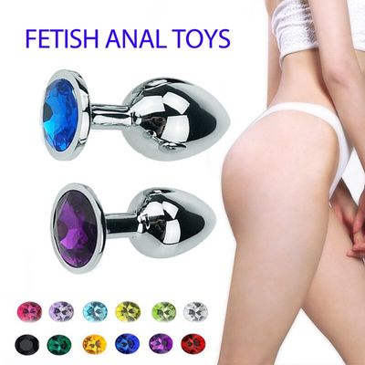 Stainless Steel Beads Buttplug with crystal Jewelry Gay Men Porno sex game smooth metal Anal Plug sex toys for couples adult