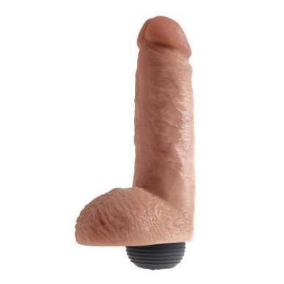 Pipedream - King Cock Squirting Cock with Balls 8" (Brown)