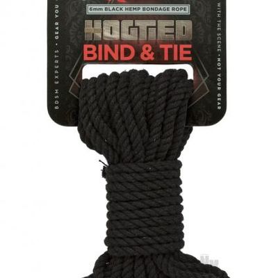 Kink Hogtied Bind &#038; Tie Hemp Bondage Rope 30ft  Black