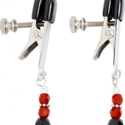 Red Beaded Clamps With Broad Tip Nipple Clamps Red