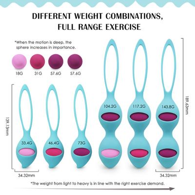 Silicone Vagina Balls 10 Weights Kegel Balls Removable Ben Wa Balls Vagina Tighten Pregnant Women Pelvic Floor Muscles Exercise
