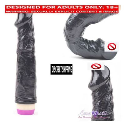 Way Of Pleasure 10 inch Dark Black Silicon Vibrating Women Dildo