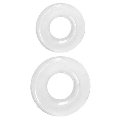 NS Novelties - Renegade Double Stack Super Stretchable Cock Rings (Clear)